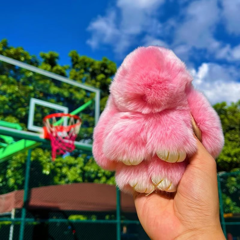 š„Handmade Soft Bunny Fur Ball Keychain
