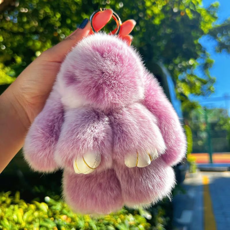 š„Handmade Soft Bunny Fur Ball Keychain