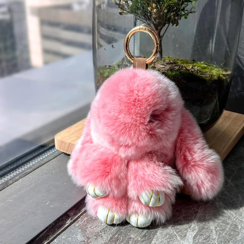 š„Handmade Soft Bunny Fur Ball Keychain