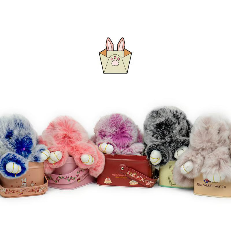 š„Handmade Soft Bunny Fur Ball Keychain