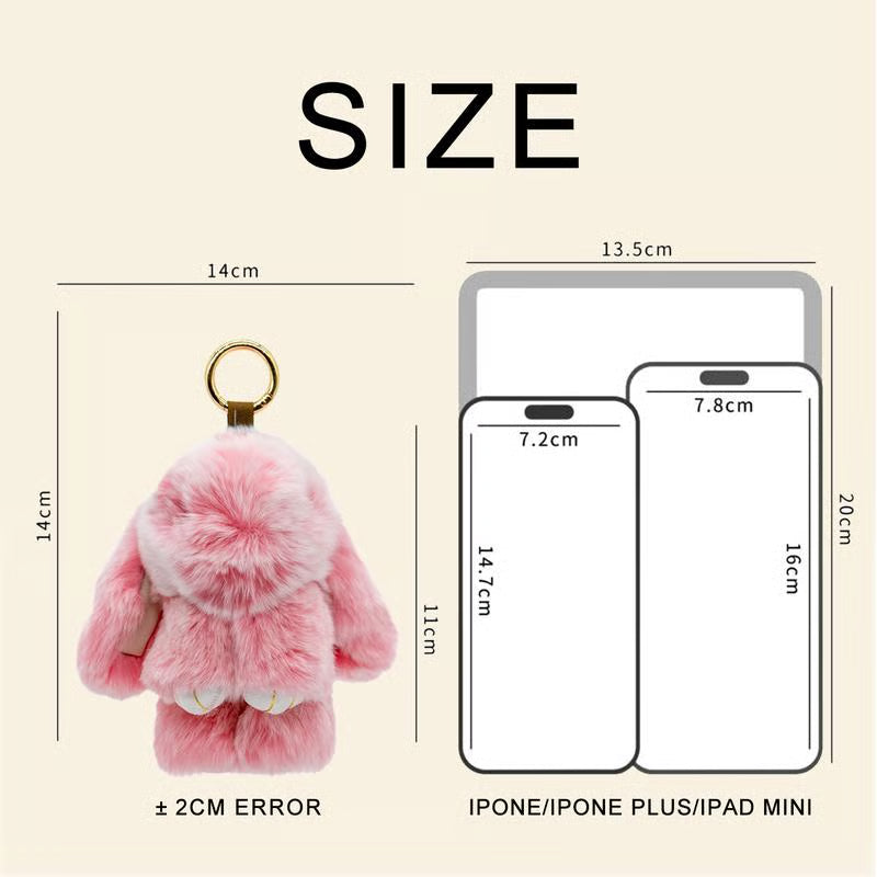 š„Handmade Soft Bunny Fur Ball Keychain