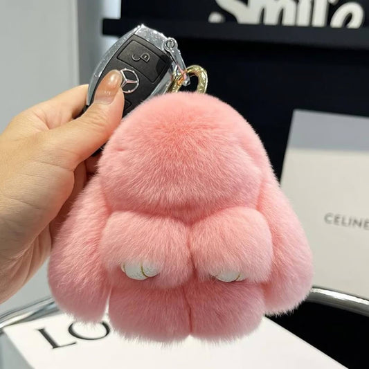 🔥Handmade Soft Bunny Fur Ball Keychain